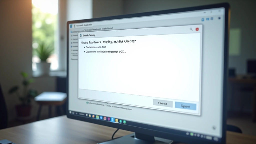 Finestra di conferma della pulizia del disco con le opzioni di backup e sicurezza evidenziate