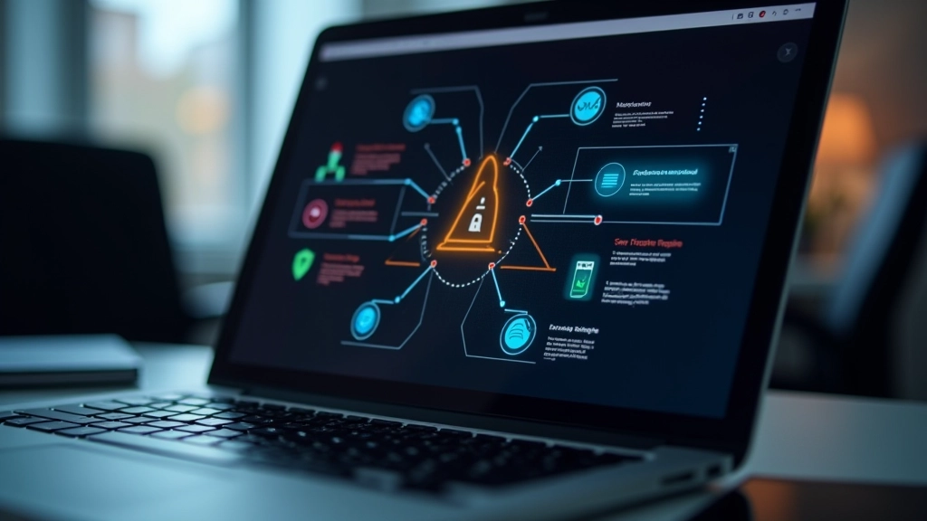 Rappresentazione visiva di diversi tipi di minacce digitali, virus, trojan, ransomware su schermo computer