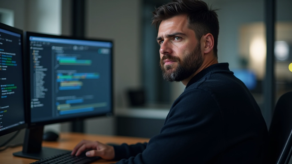Persona che esegue i passaggi di pulizia del disco seguendo una guida su due monitor