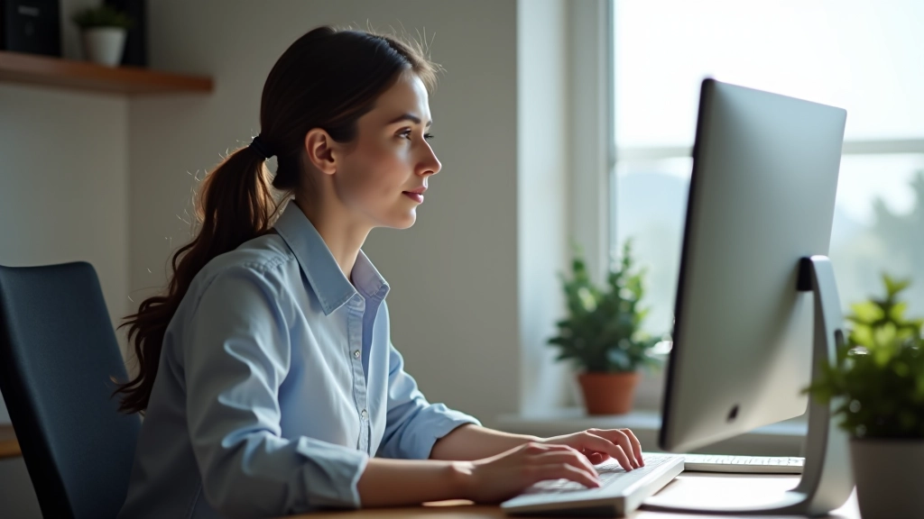 Persona che esamina attentamente il contenuto di un download prima di installarsi, sicurezza consapevole sul PC
